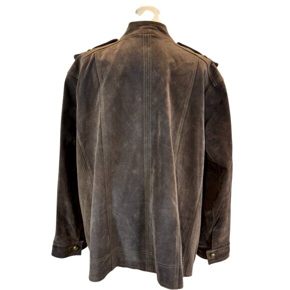Vintage Brown Leather Jacket – Military Style - Picture 5 of 9